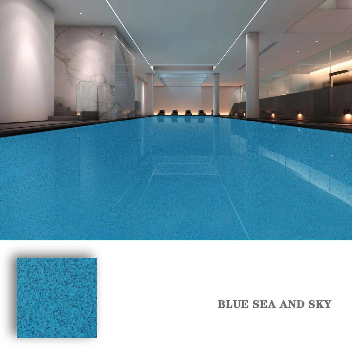 Hochglänzende Epoxidharz-Bodenbeschichtung in Marmoroptik