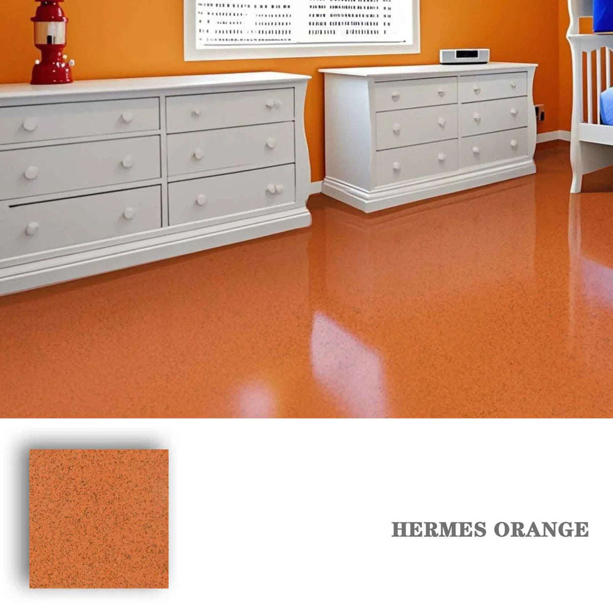 Hochglänzende Epoxidharz-Bodenbeschichtung in Marmoroptik