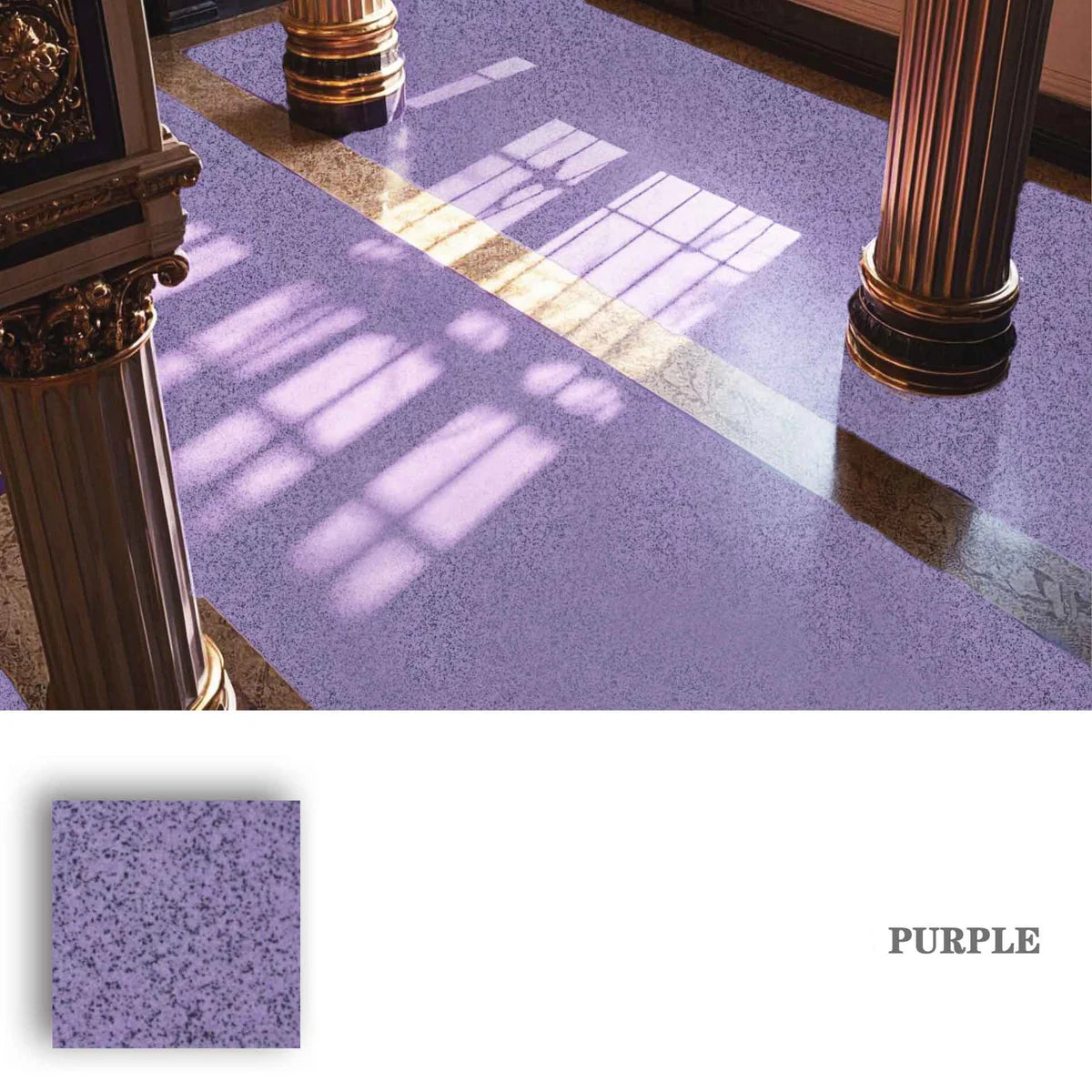 Hochglänzende Epoxidharz-Bodenbeschichtung in Marmoroptik