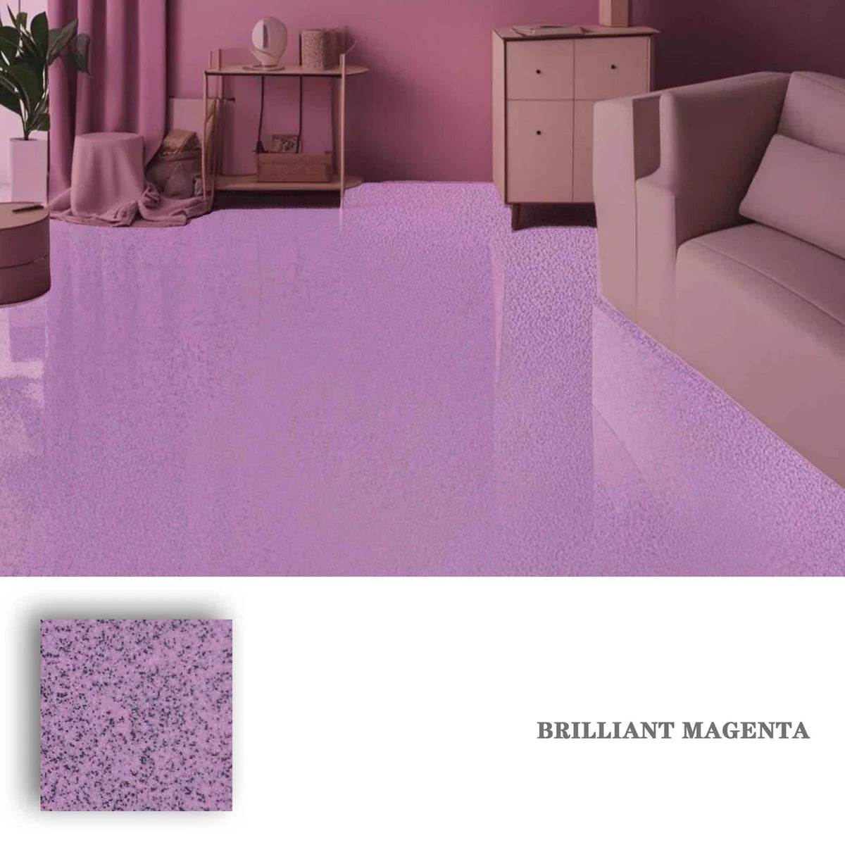 Hochglänzende Epoxidharz-Bodenbeschichtung in Marmoroptik